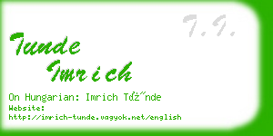 tunde imrich business card